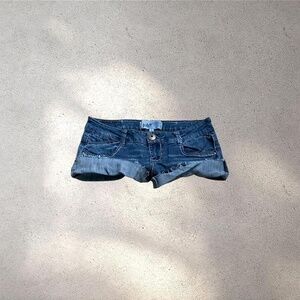 Jolt Ultra Low Rise Micro Denim Shorts